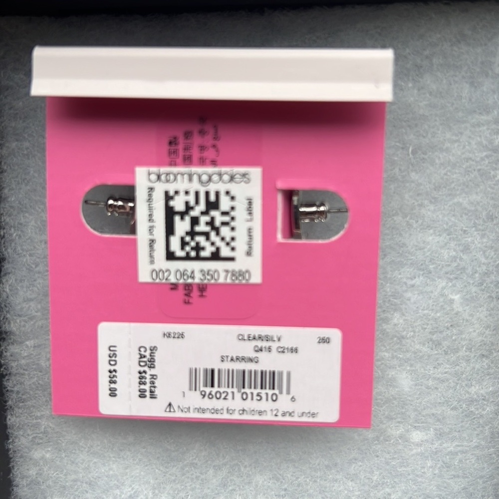 Kate Spade Star Huggie Cubic Zirconium Silver Plated Earrings - Picture 4 of 5